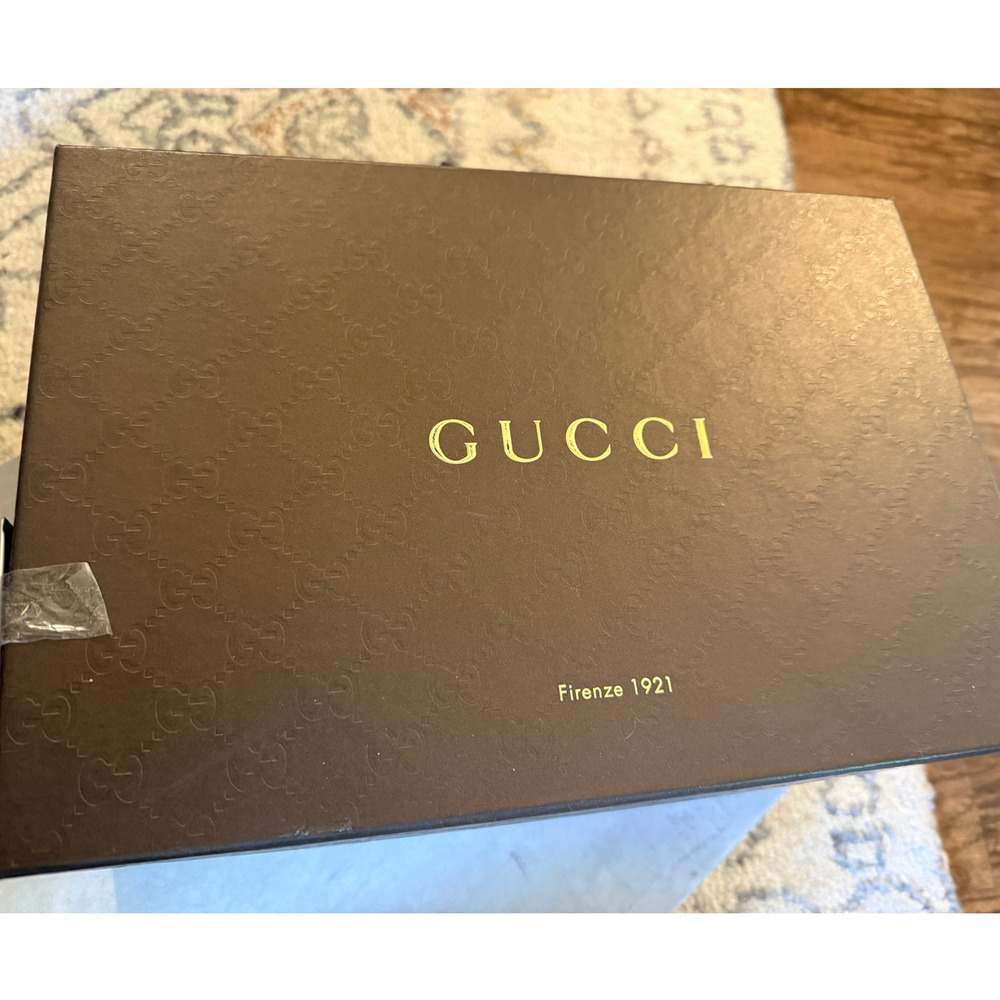 Gucci 8 Rhinestone $1120 Bow Slingback Platform Heels Suede Peeptoe Pumps 38 - Picture 13 of 14
